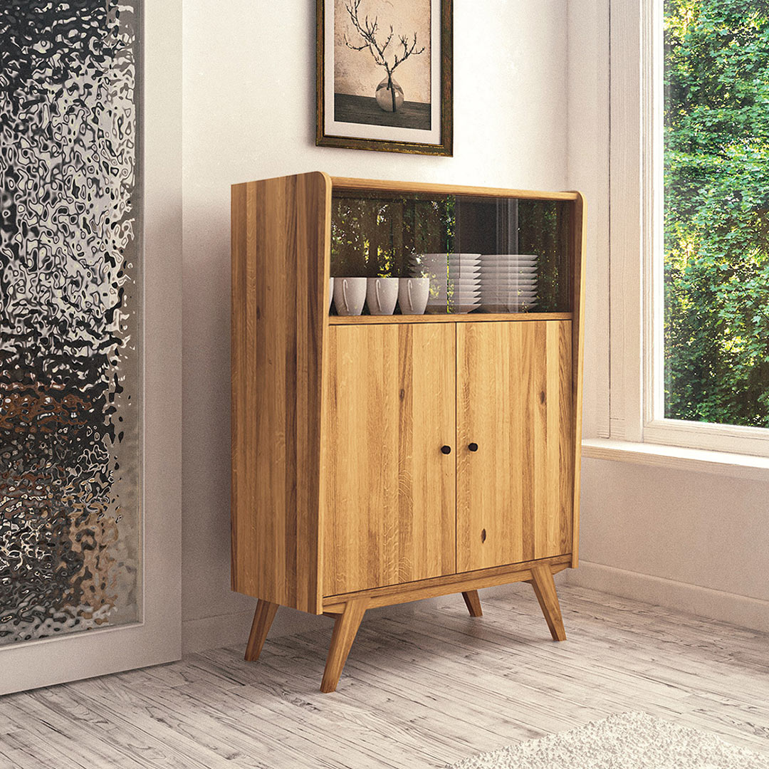 Highboard "Lasala" - Holzart: Kernbuche