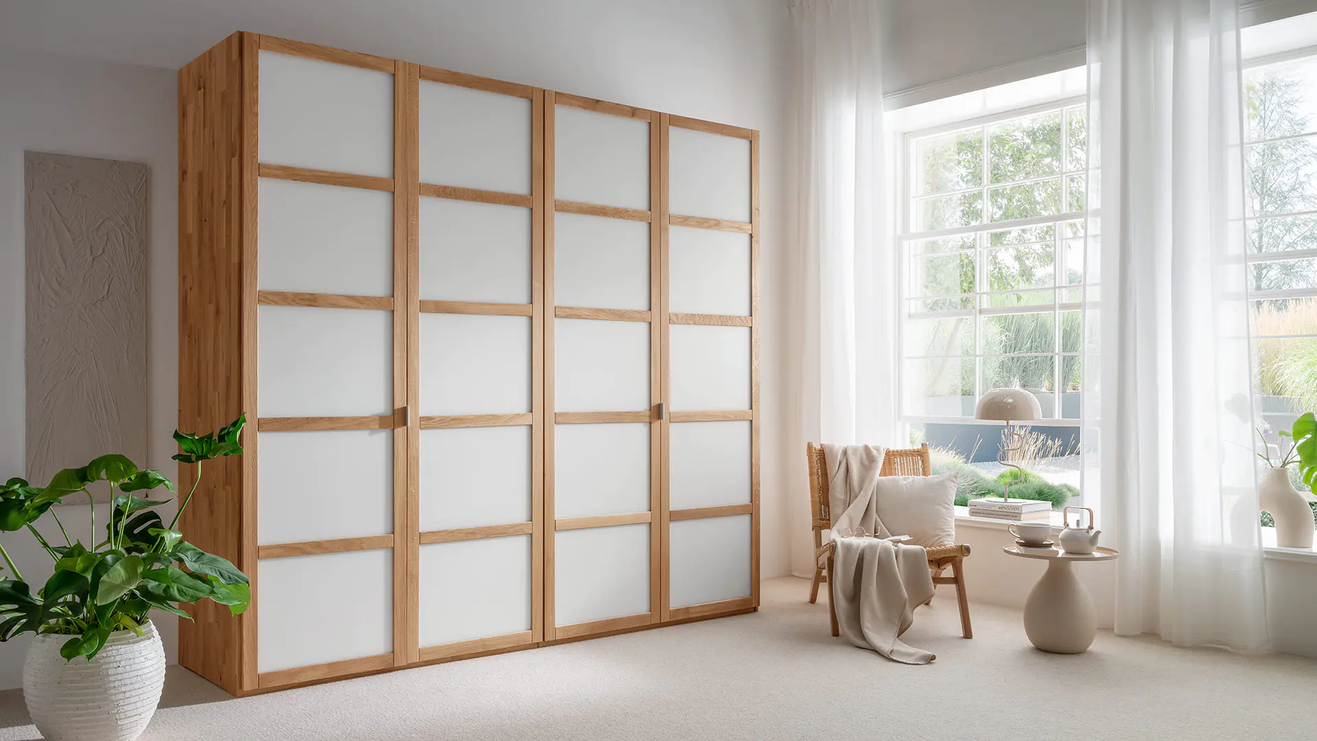 Drehtüren-Kleiderschrank Kyoto mit japanisch-inspiriertem Design